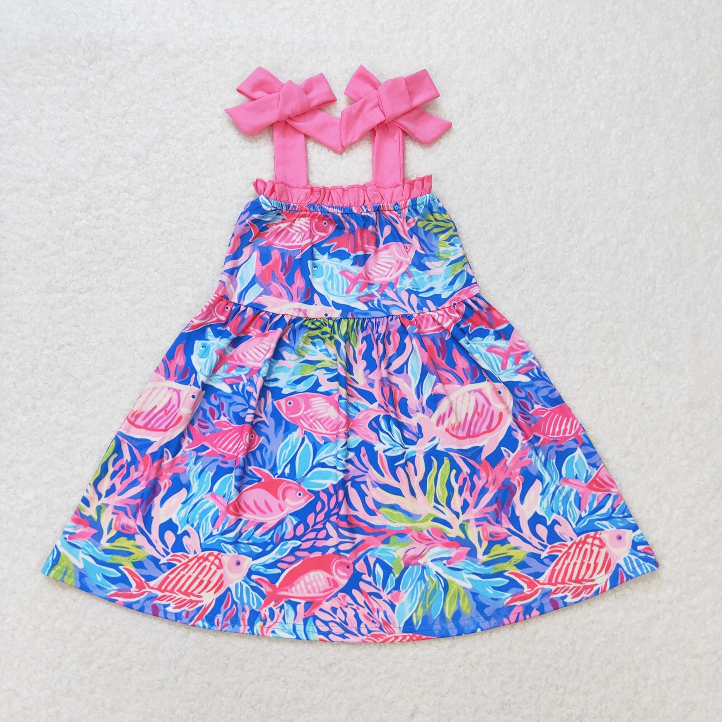 GSD1172 Straps watercolor fish baby girls summer dress