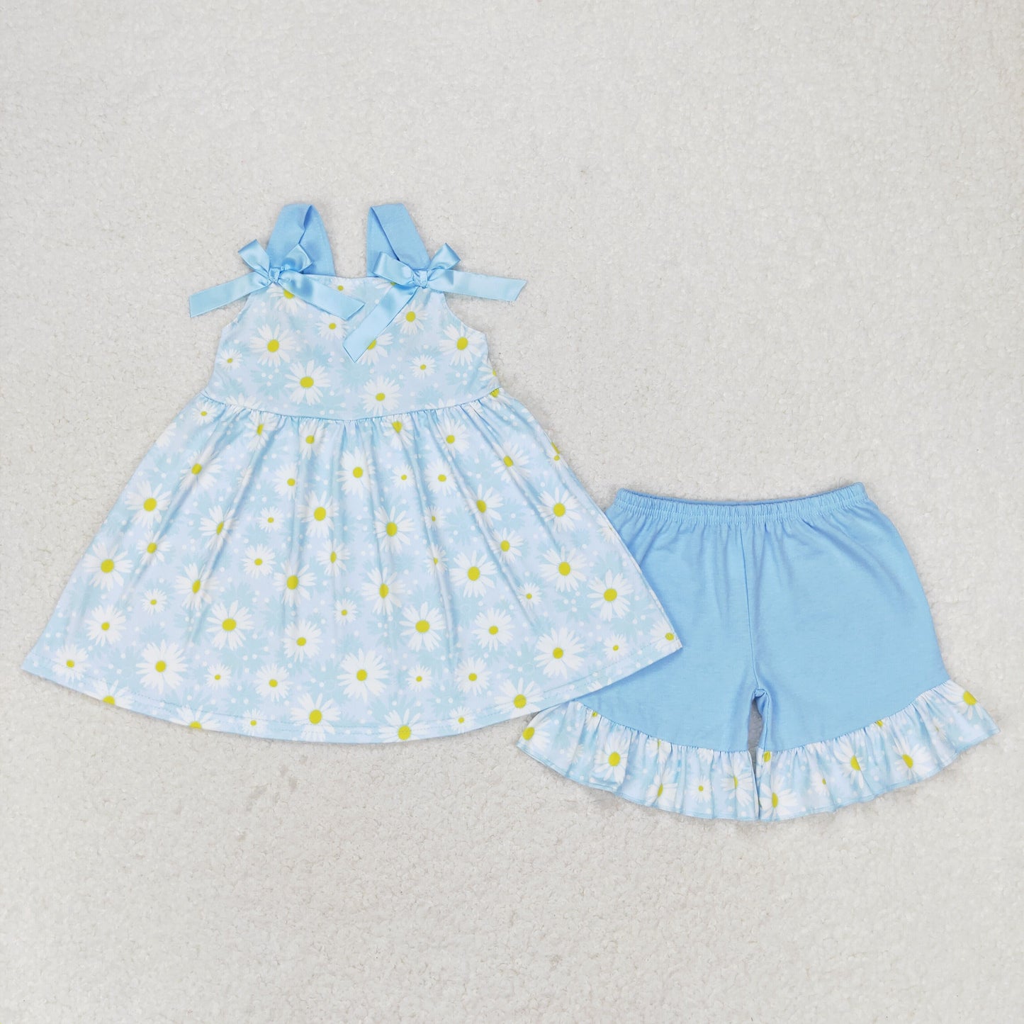 GSSO0993 Girls Blue Floral Outfits