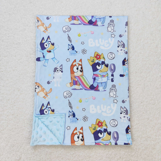 BL0131 Light Blue dogs baby boys blankets