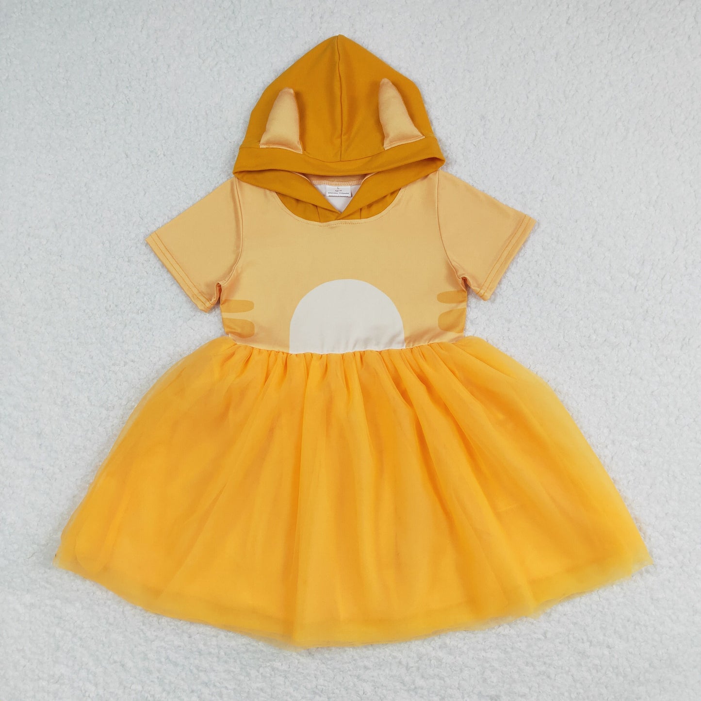 GSD0998 Girls orange Hooded Dress