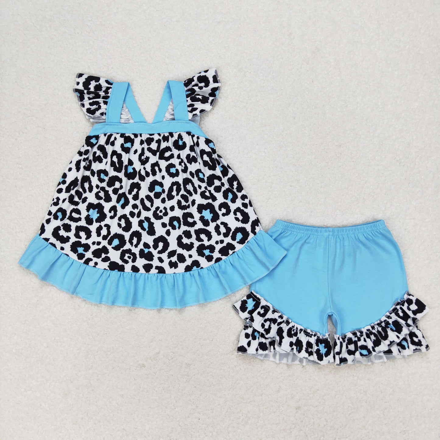 GSSO0878 Girls Black Leopard Outfits