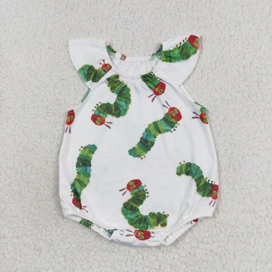 SR1610 Flutter sleeves caterpillar baby girls summer romper