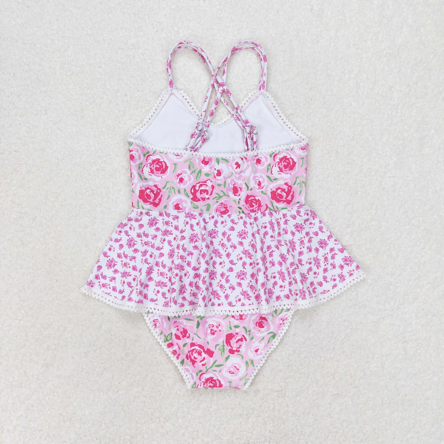 S0247 Girls Floral Bathing Suit 1pcs