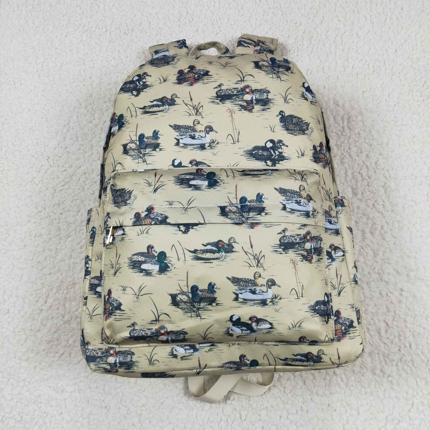 BA0198 Brown duck kids boys backpack 17 * 13.2 * 5 INCHES