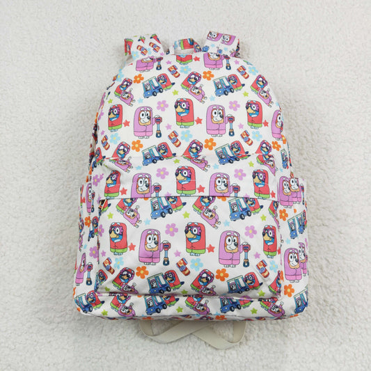 BA0186 Floral stars dog kids girls backpack 17 * 13.2 * 5 INCHES