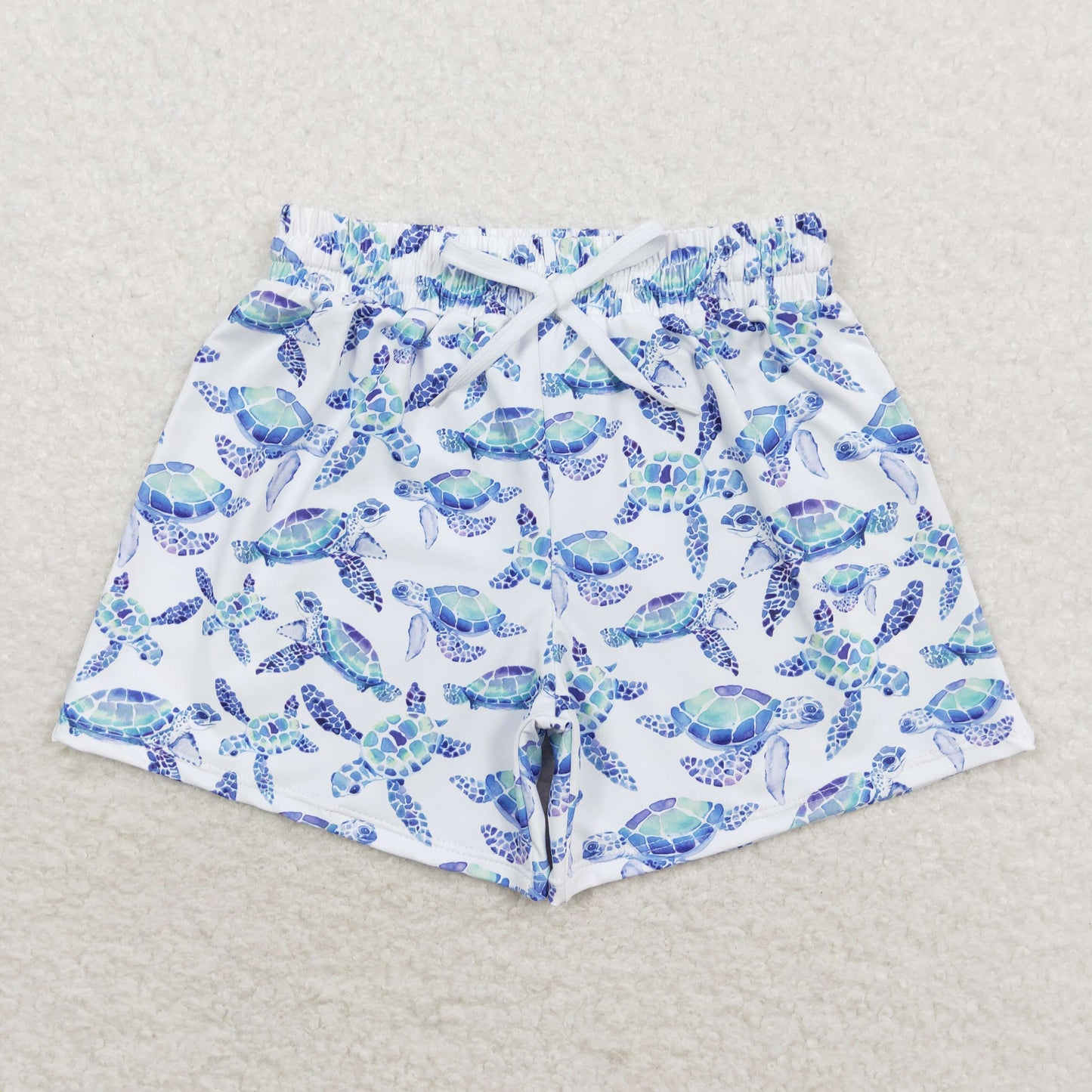 S0431 Turtle print kids boys summer swim shorts