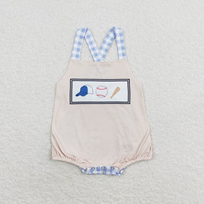 SR1653 Straps baseball baby boys summer romper