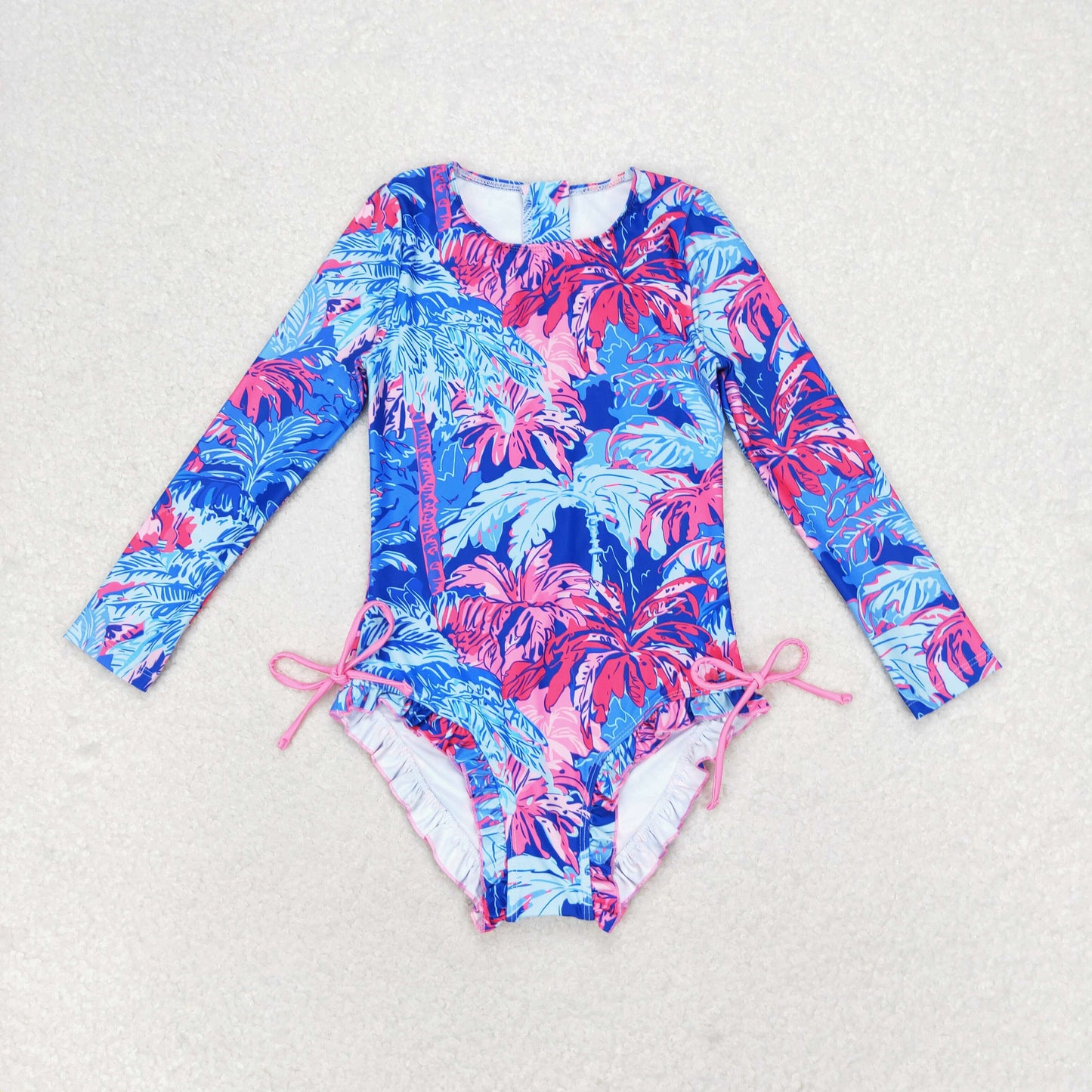 S0377 Girls Floral Bathing Suit 1pcs