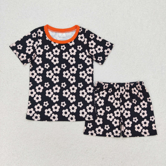 GSSO1359 Girls Floral black Summer Pajamas