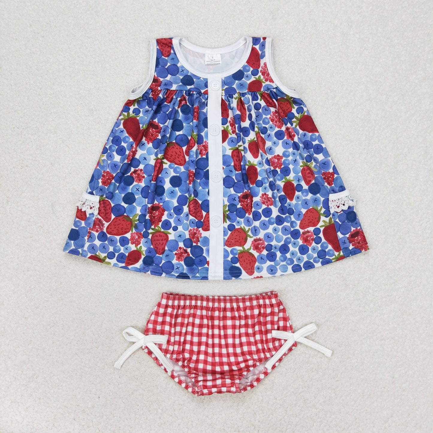 GBO0268 Girls Strawberry Blueberry Bummies set