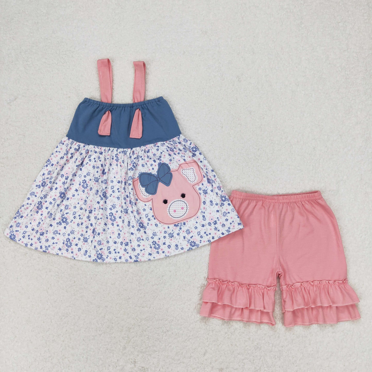 GSSO0493 Girls pink pig Outfits