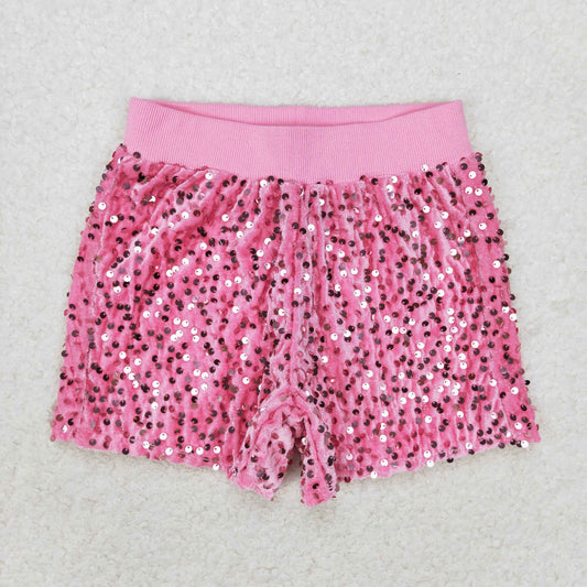 SS0350 Girls Pink Sequin Shorts