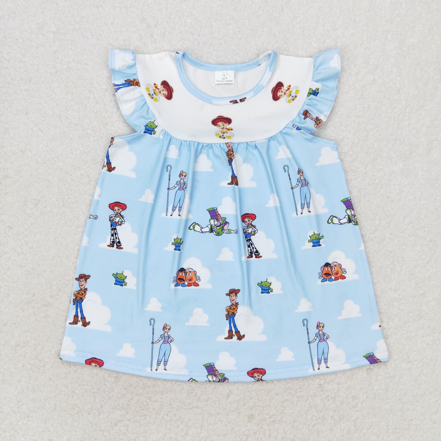 GT0592 Girls cartoon Blue Tunic