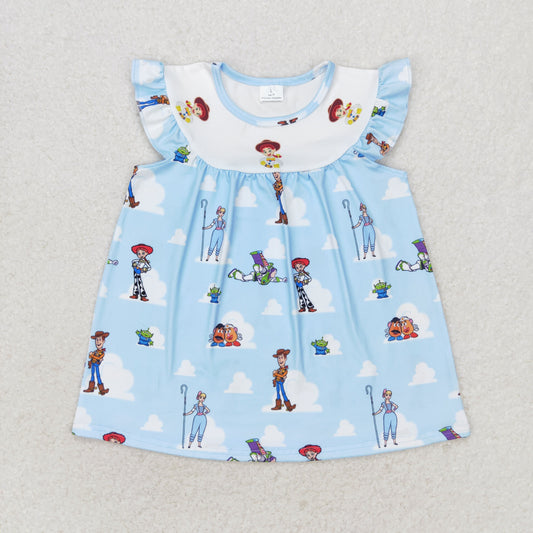 GT0592 Girls cartoon Blue Tunic