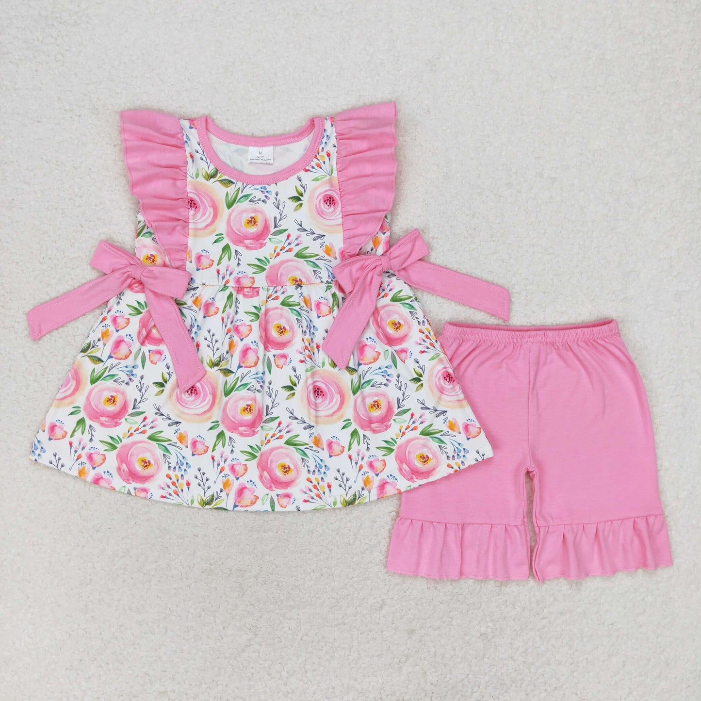 GSSO1003 Girls Floral Pink Outfits