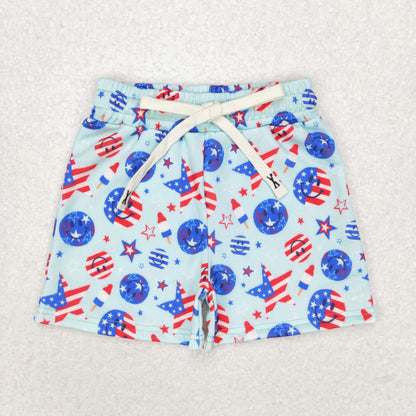 S0434 Smile stars popsicle kids boys 4th of july swim shorts