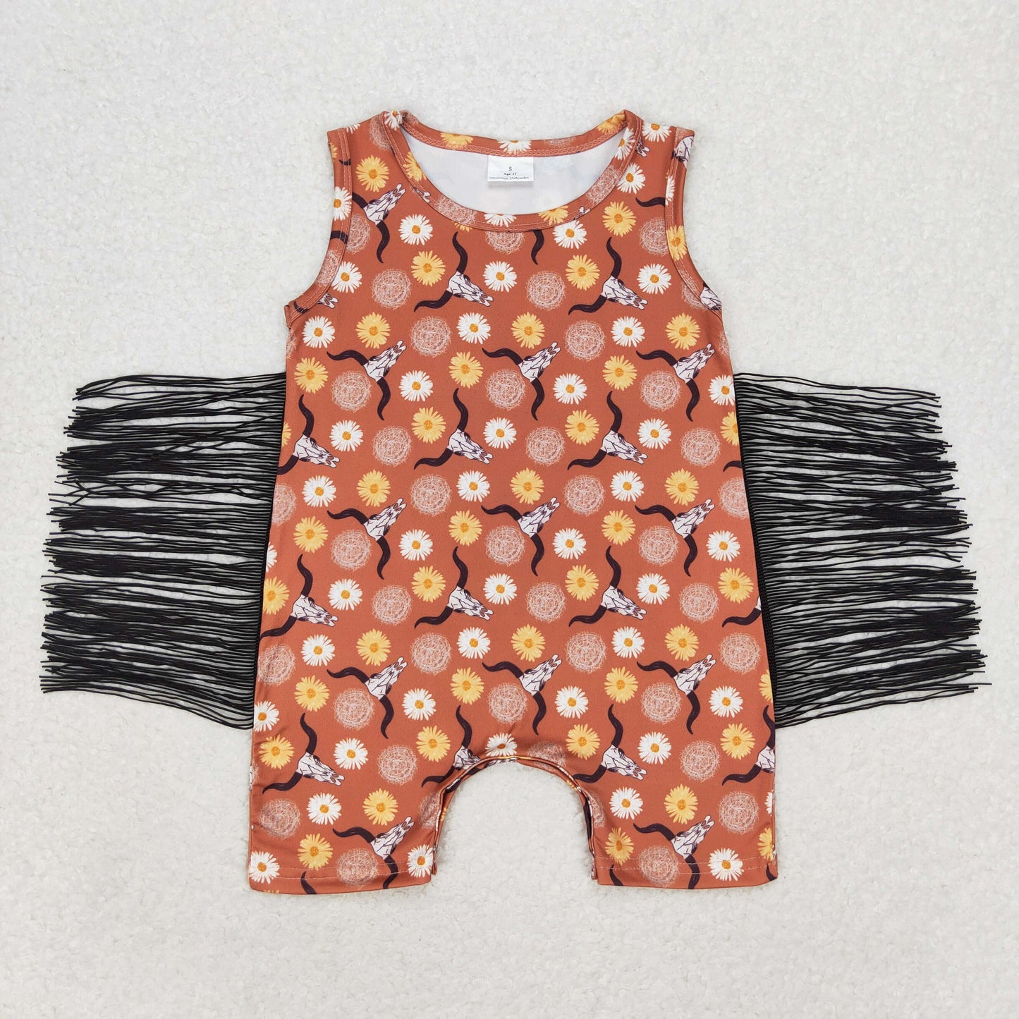 SR1111 Girls Cow Rompers Tassels