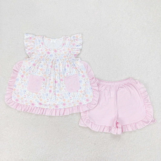 GSSO1057 Girls Pink Floral Outfits