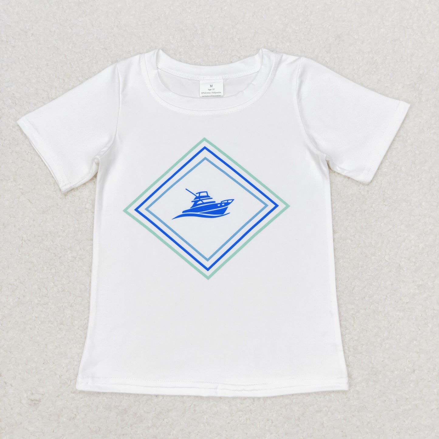 BT0613 Boys White T-shirt Milk silk