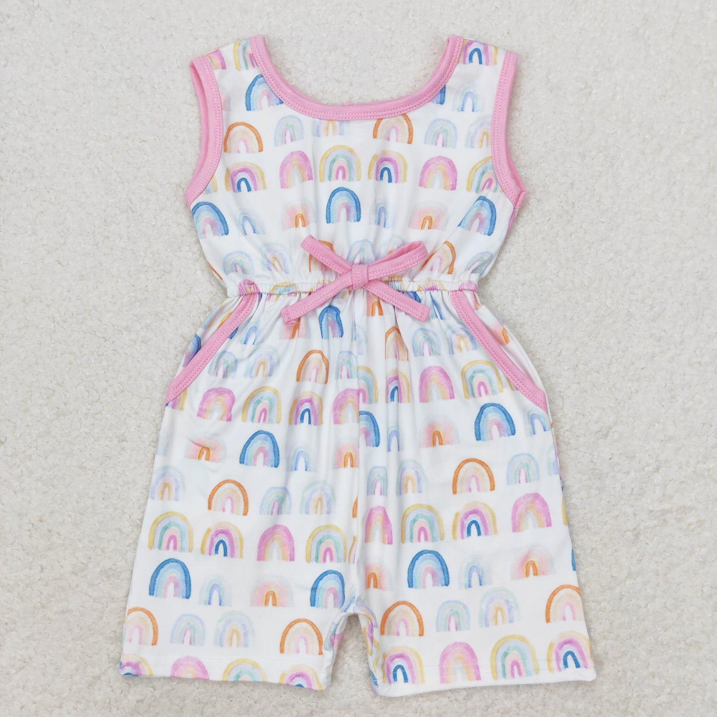 SR1600 Sleeveless rainbow kids girls summer jumpsuit