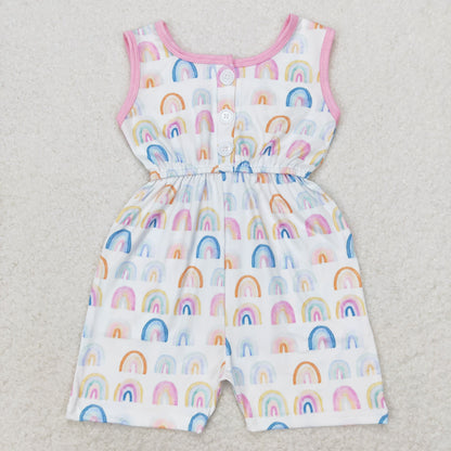 SR1600 Sleeveless rainbow kids girls summer jumpsuit