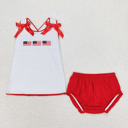 GBO0396 Girls Flag Bummies Set Embroidery