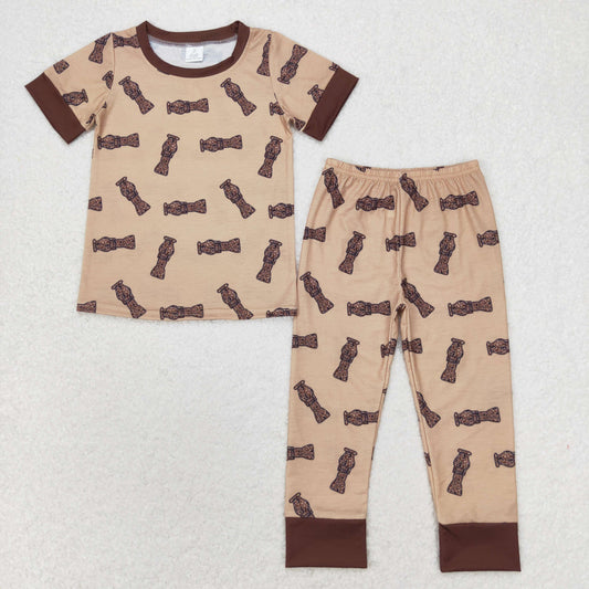 BSPO0444 Boys brown pajamas BAMBOO