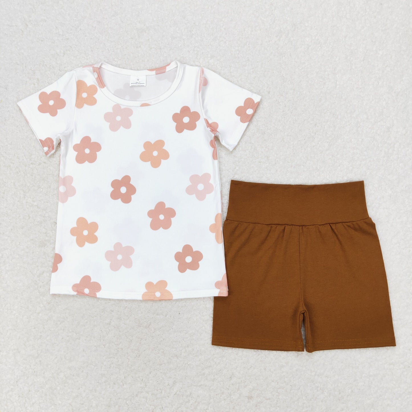 GSSO1371 Girls brown floral outfits