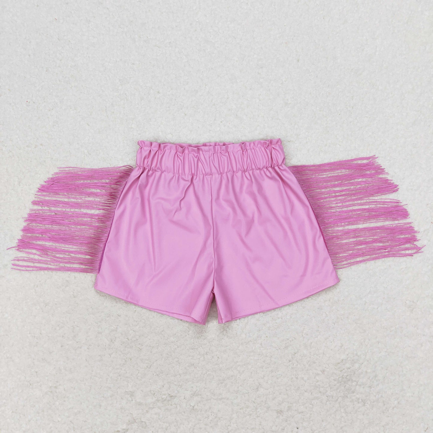 SS0222 Girls Pink Leather Shorts