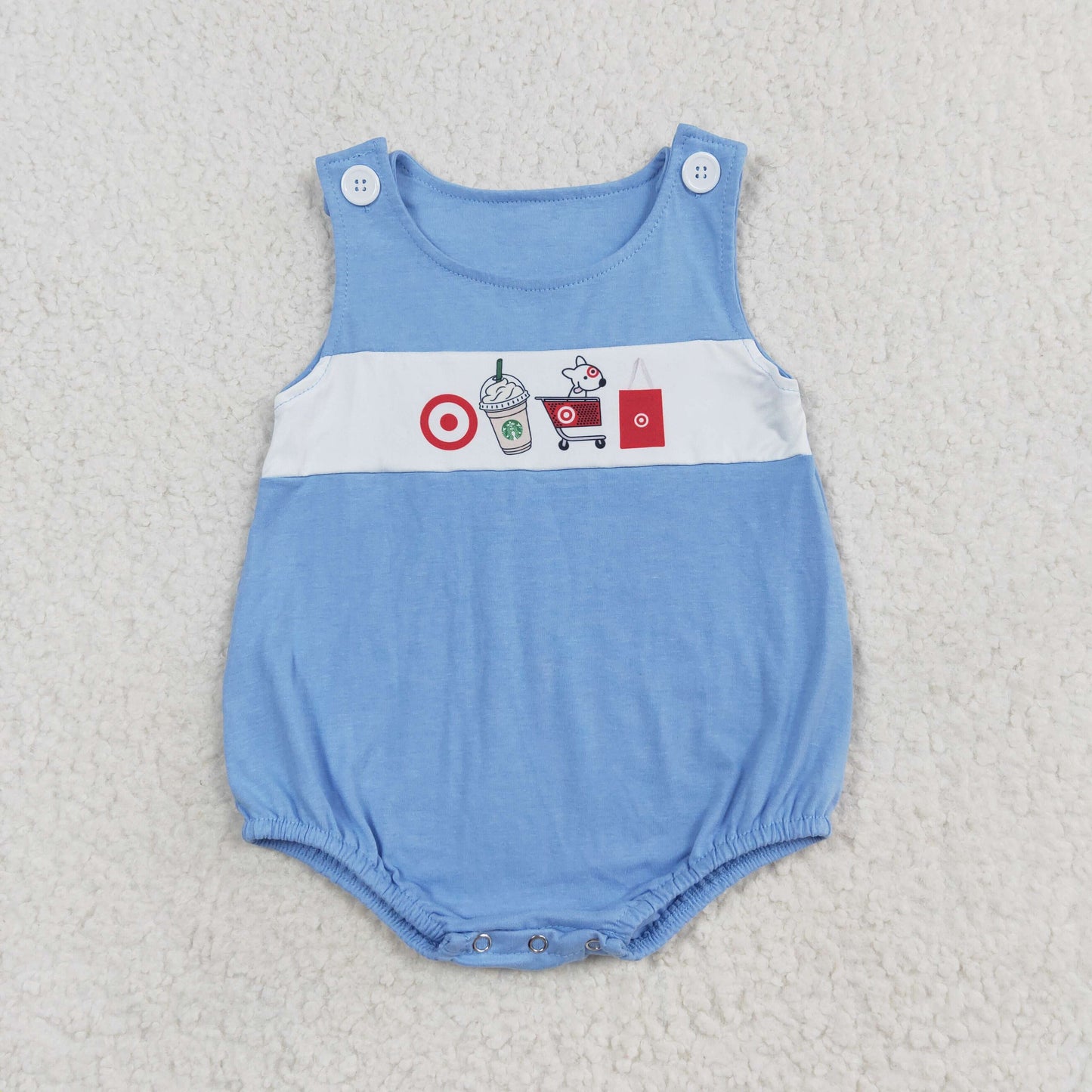 SR1604 Sleeveless drink cart baby boy summer romper