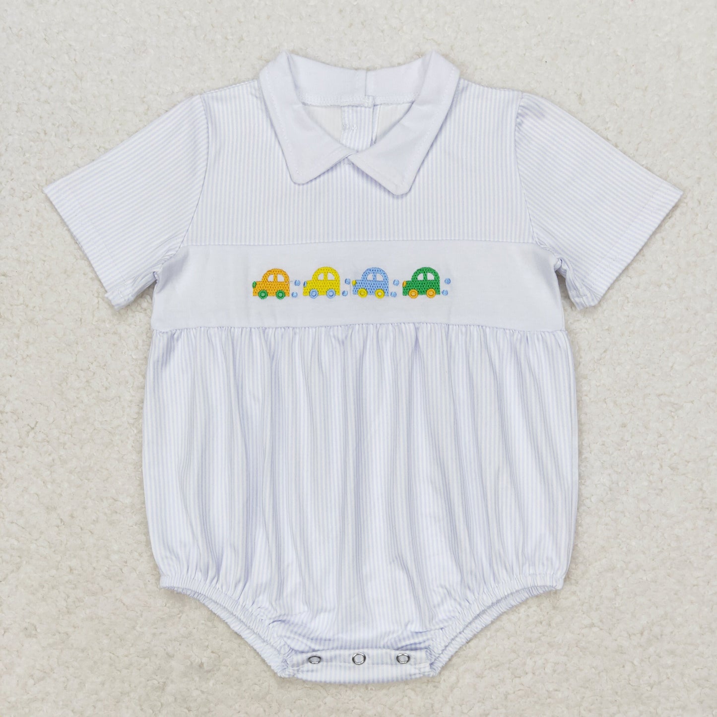 SR1077 baby boy embroidery cars summer Bubbles