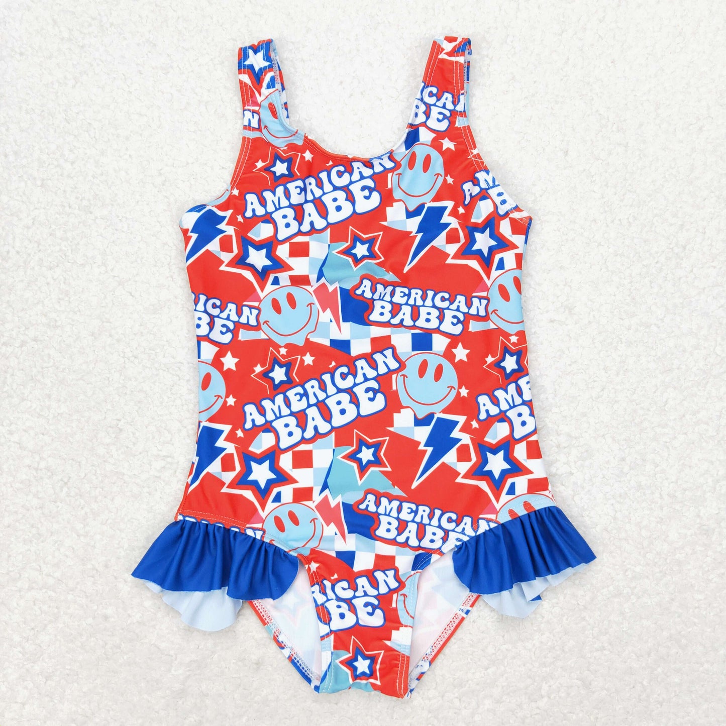 S0214 Girls American Babe Bathing Suit 1pcs