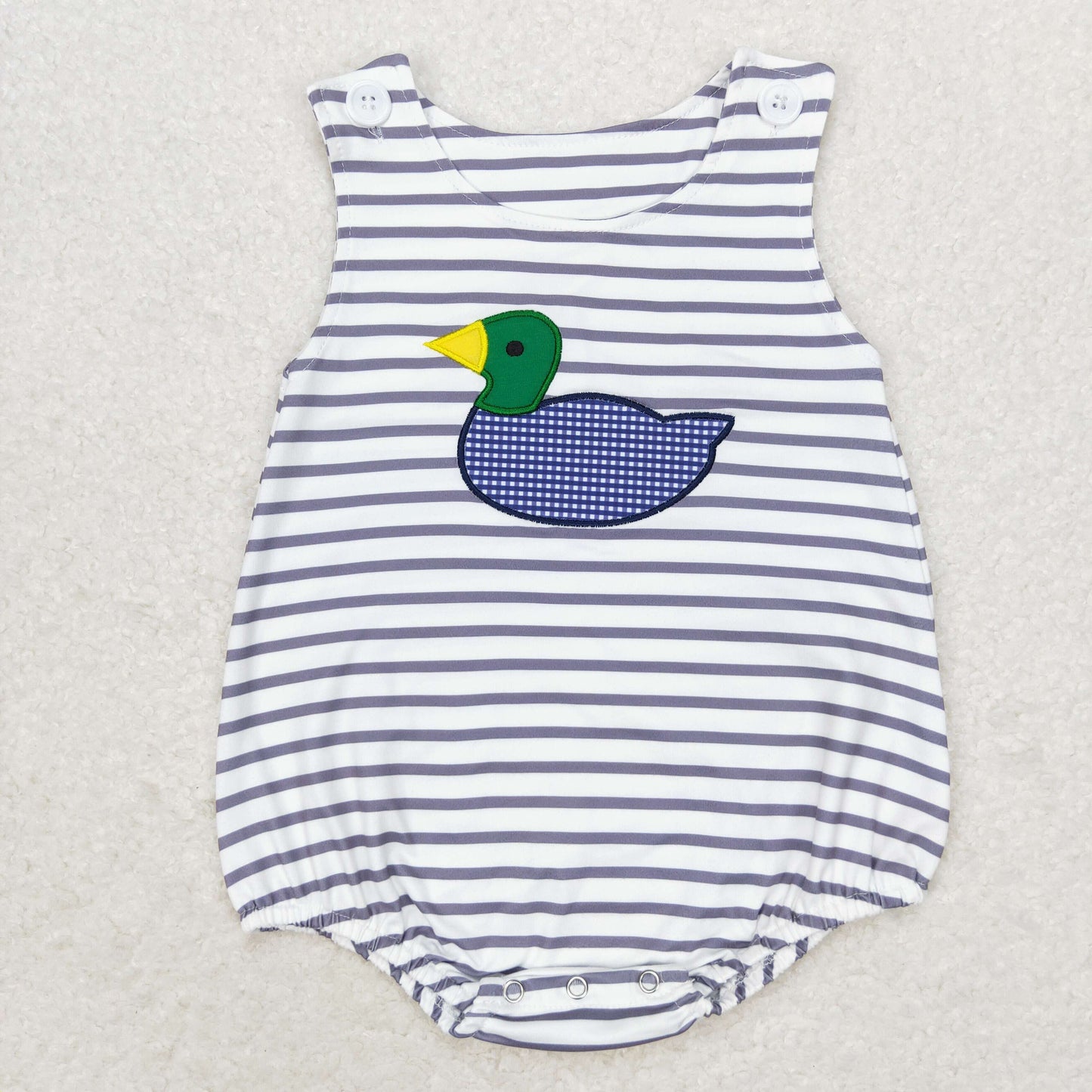 SR1592 Sleeveless stripe duck baby boy summer romper Embroidery