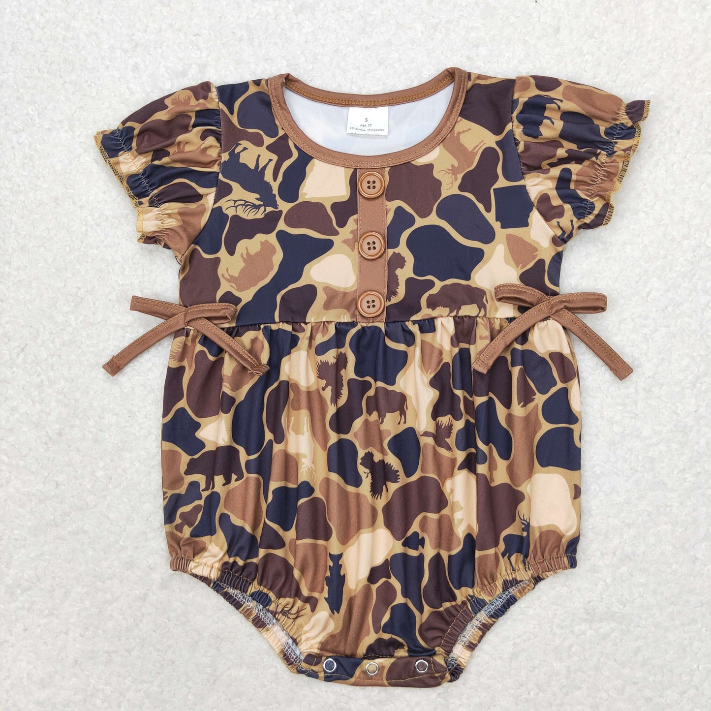 SR1682 Sleeveless duck deer camo baby girl romper