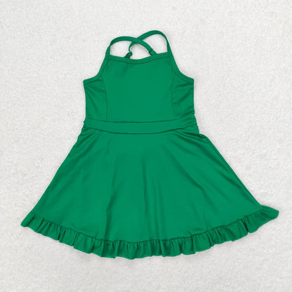 S0444 Girls green Bathing Suit 1pcs