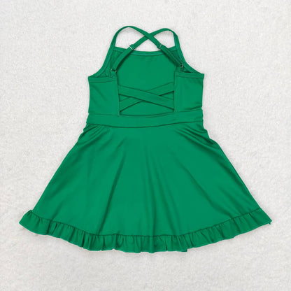 S0444 Girls green Bathing Suit 1pcs