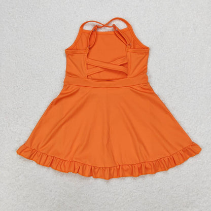 S0442 Girls orange Bathing Suit 1pcs