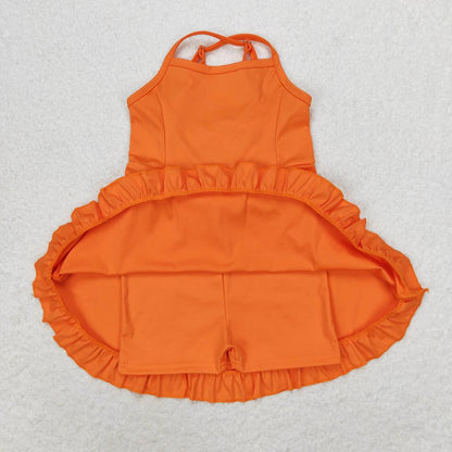 S0442 Girls orange Bathing Suit 1pcs