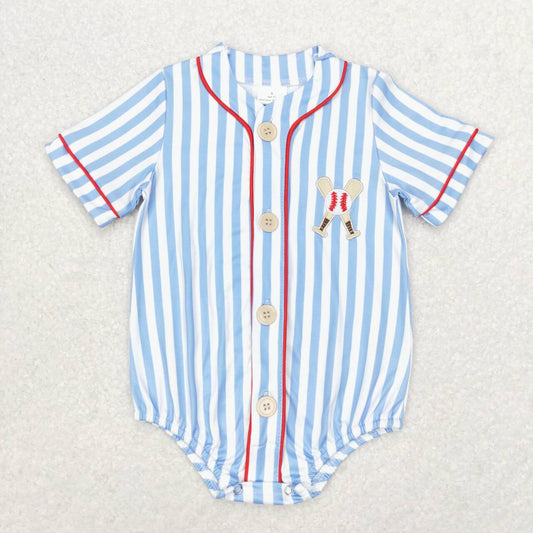 SR1459 Baby Boys Baseball Romper Embroidery