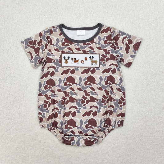 SR1785 Baby Boys Camo Deer Bubble Embroidery