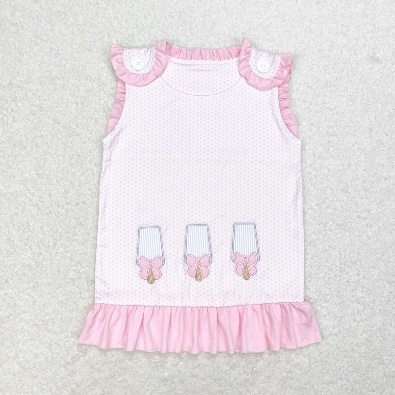 GT0534 Girls popsicle pink T-shirt Embroidery