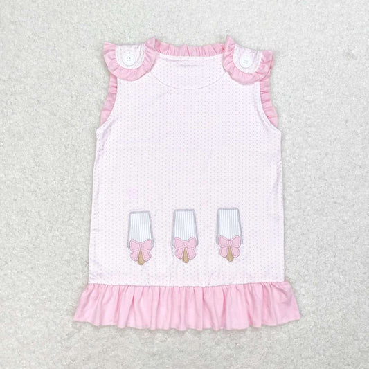 GT0534 Girls popsicle pink T-shirt Embroidery