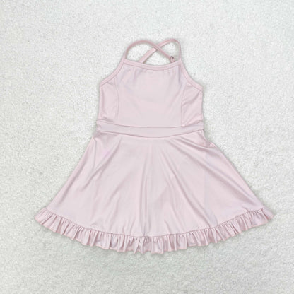 S0443 Girls pink Bathing Suit 1pcs