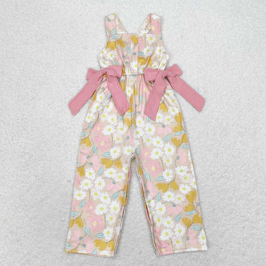 SR1674 Straps floral daisy kids girls jumpsuit