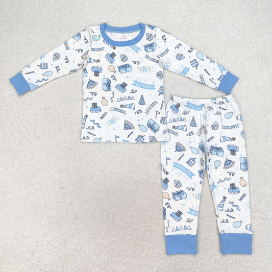 BLP0470 Boys blue birthday pajamas