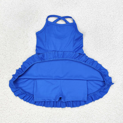 S0445 Girls blue Bathing Suit 1pcs