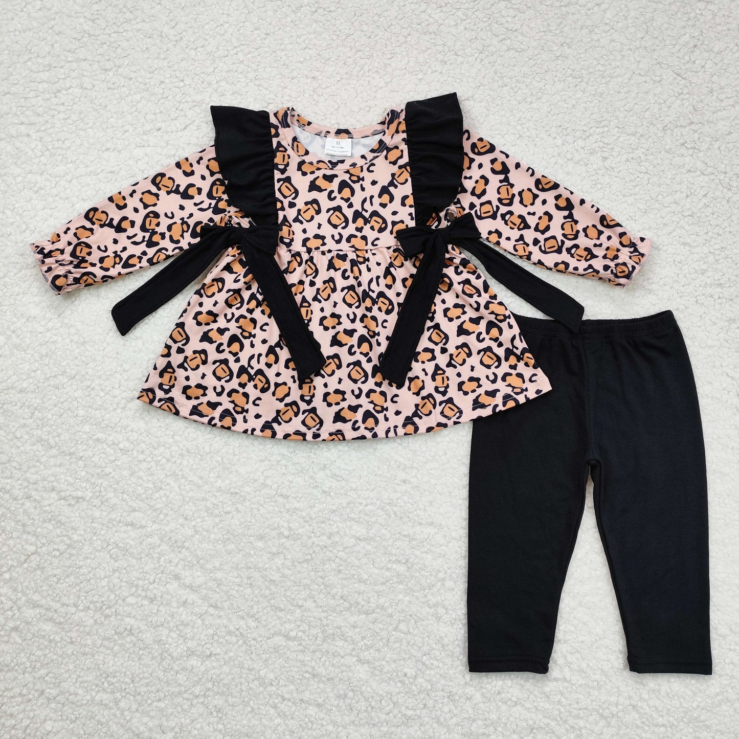 GLP1238 Baby Girls leopard winter outfits kids boutique wholesale clothing