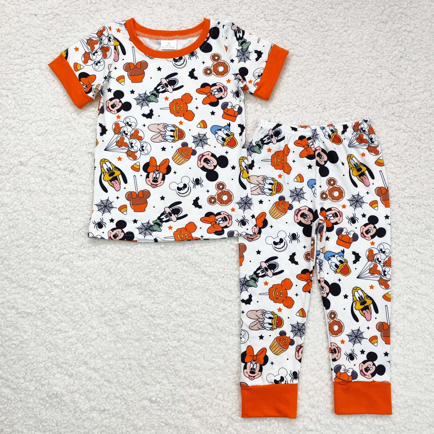 BSPO0390 Candy corn mouse donut top pants boy Halloween pajamas