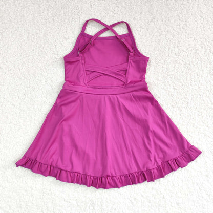 S0441 Girls purple Bathing Suit 1pcs