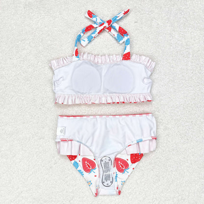 S0316 baby Girls Strawberry Bathing Suit 2pcs kids boutique wholesale clothing